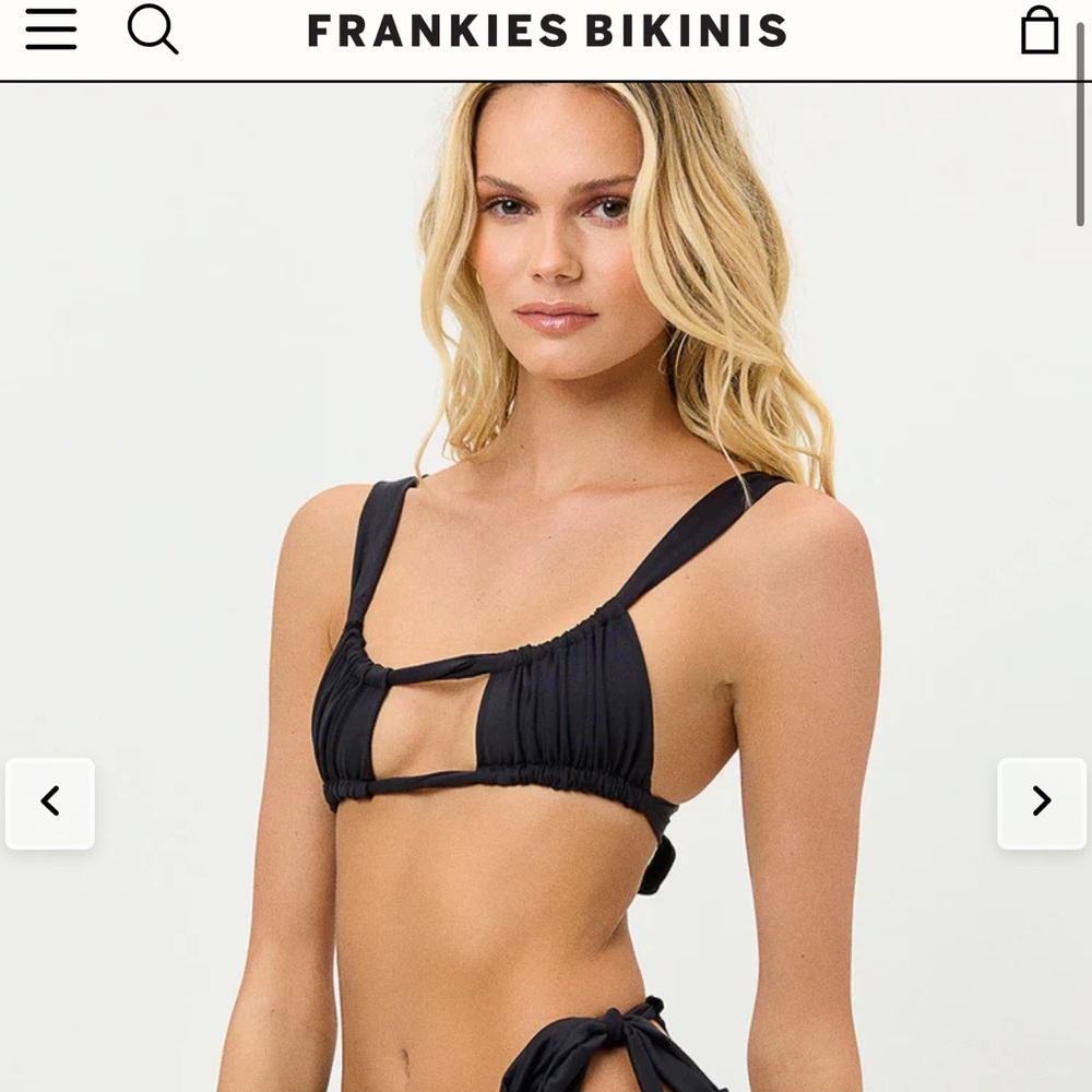 Frankies bikinis willow bikini set in light brown size medium top; xs bottoms